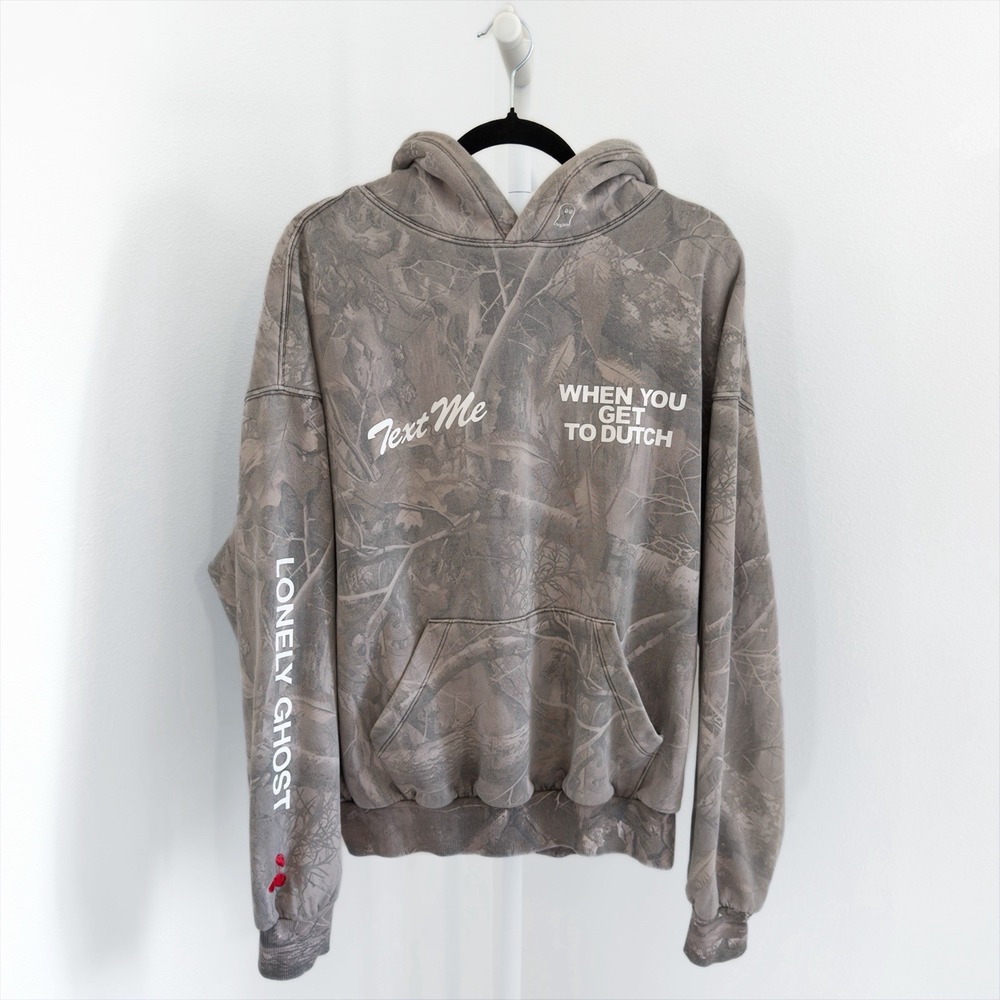 Lonely Ghost x Dutch Bros Hoodie Mens Large Camo Text Me When You Get To Dutch